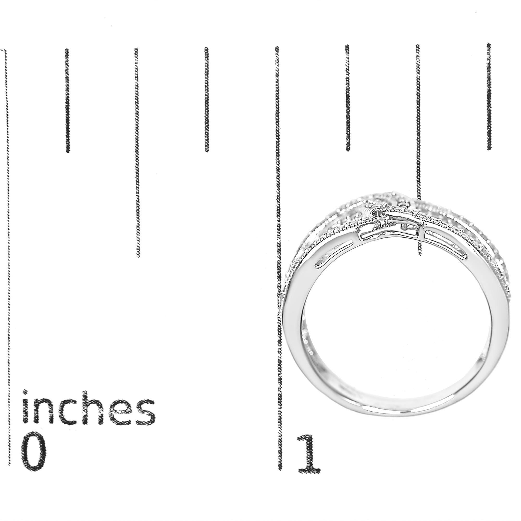 .925 Sterling Silver 1/2 Cttw Diamond Multi-Row Bypass Band Ring In condizioni Nuovo in vendita a New York, NY