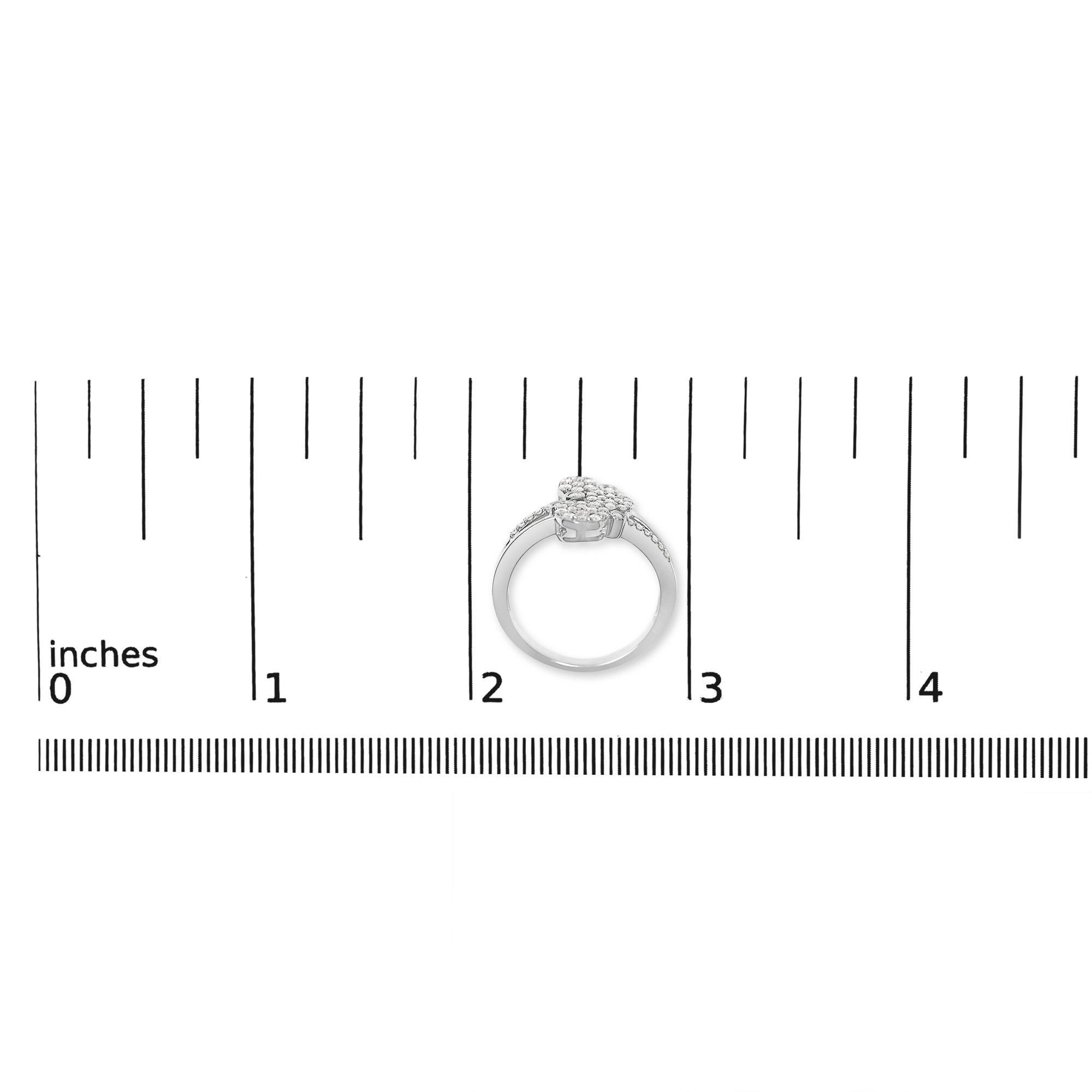 in vendita:  .925 A. Silver 1/2 Cttw Diamond Scatter Composite Bypass Ring 4