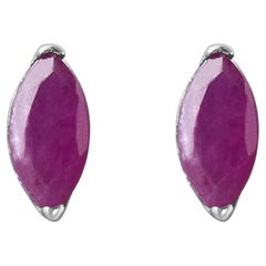 .925 Sterling Silber 1/2 Cttw Lab-Created Pink behandelt Rubin Edelstein Ohrringe