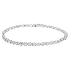 .925 Plata de Ley 1/2 cttw Diamante engastado milagroso Bisel Mira Pulsera de Tenis