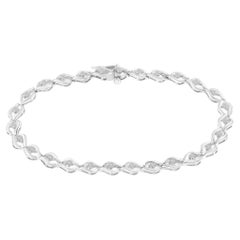 .925 Sterling Silber 1/2 Cttw Rosenschliff Diamant Almond Form Glieder-Tennisarmband
