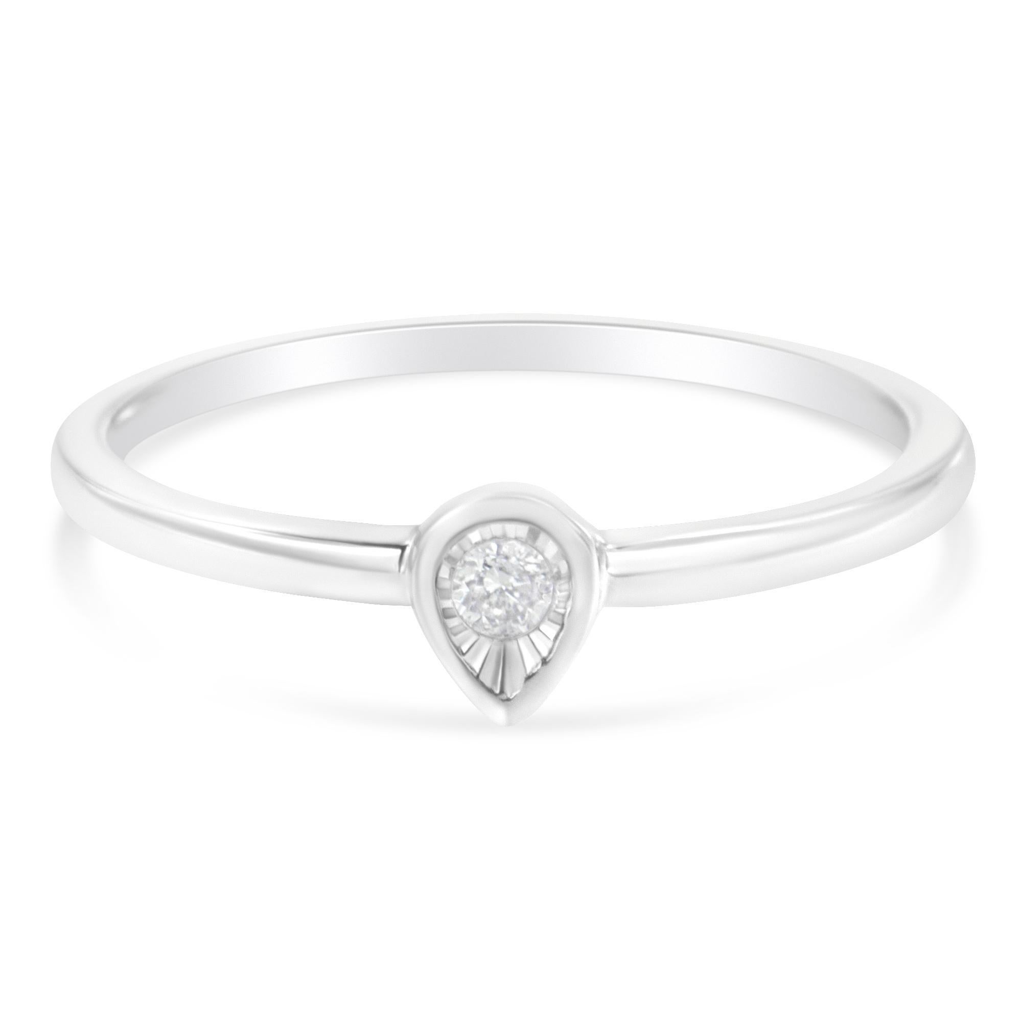 .925 Sterling Silber 1/20 Karat Diamant Mode Versprechen Ring (Moderne) im Angebot