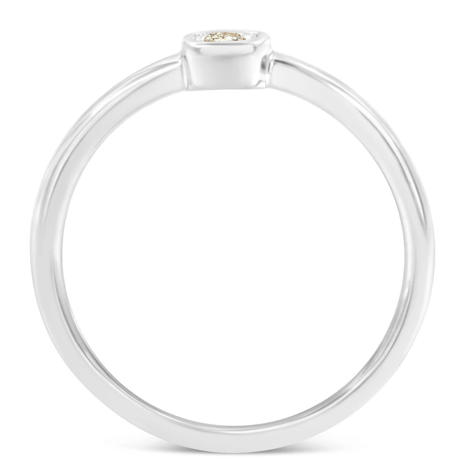 Modern .925 Sterling Silver 1/20 Carat Diamond Fashion Promise Ring For Sale