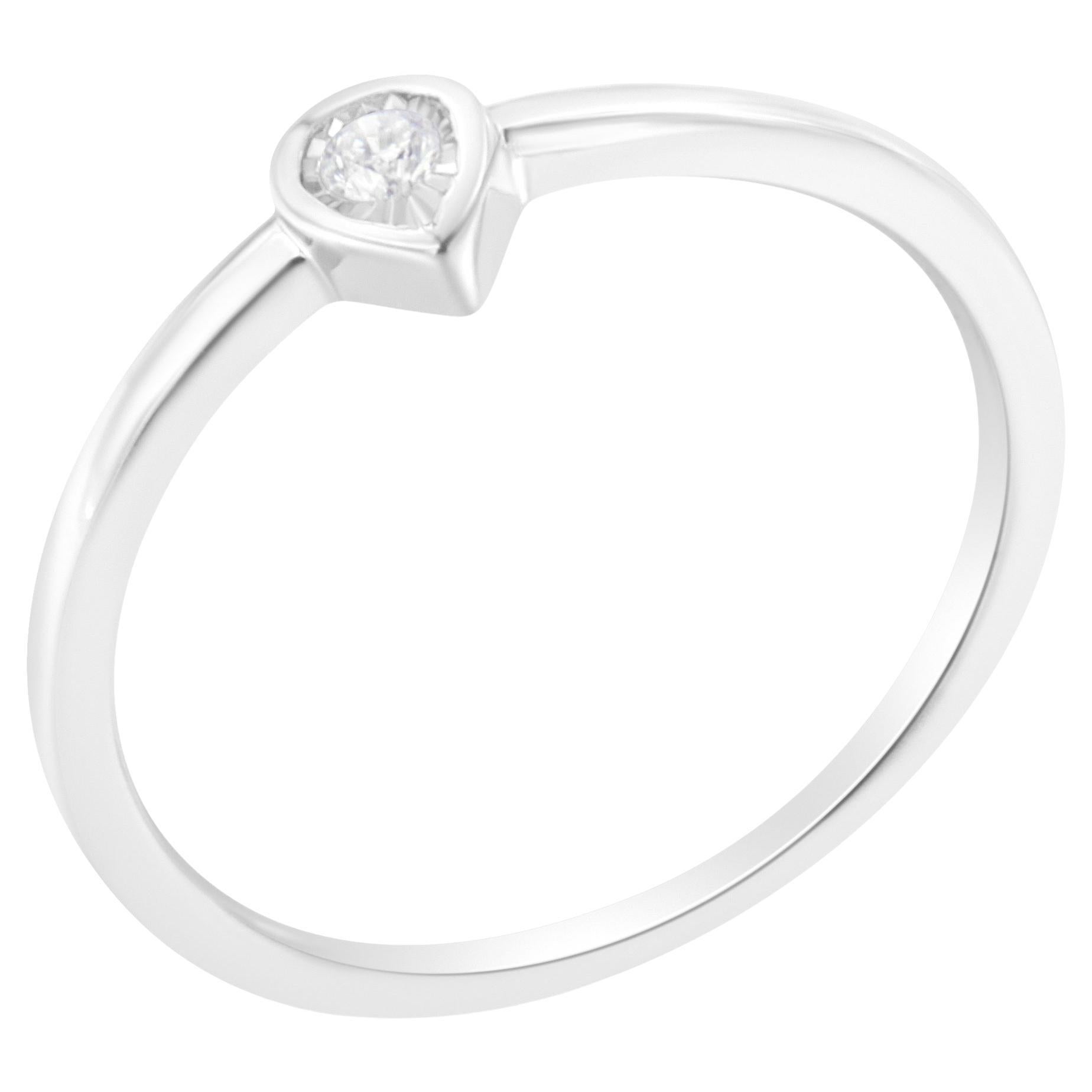 .925 Sterling Silber 1/20 Karat Diamant Mode Versprechen Ring