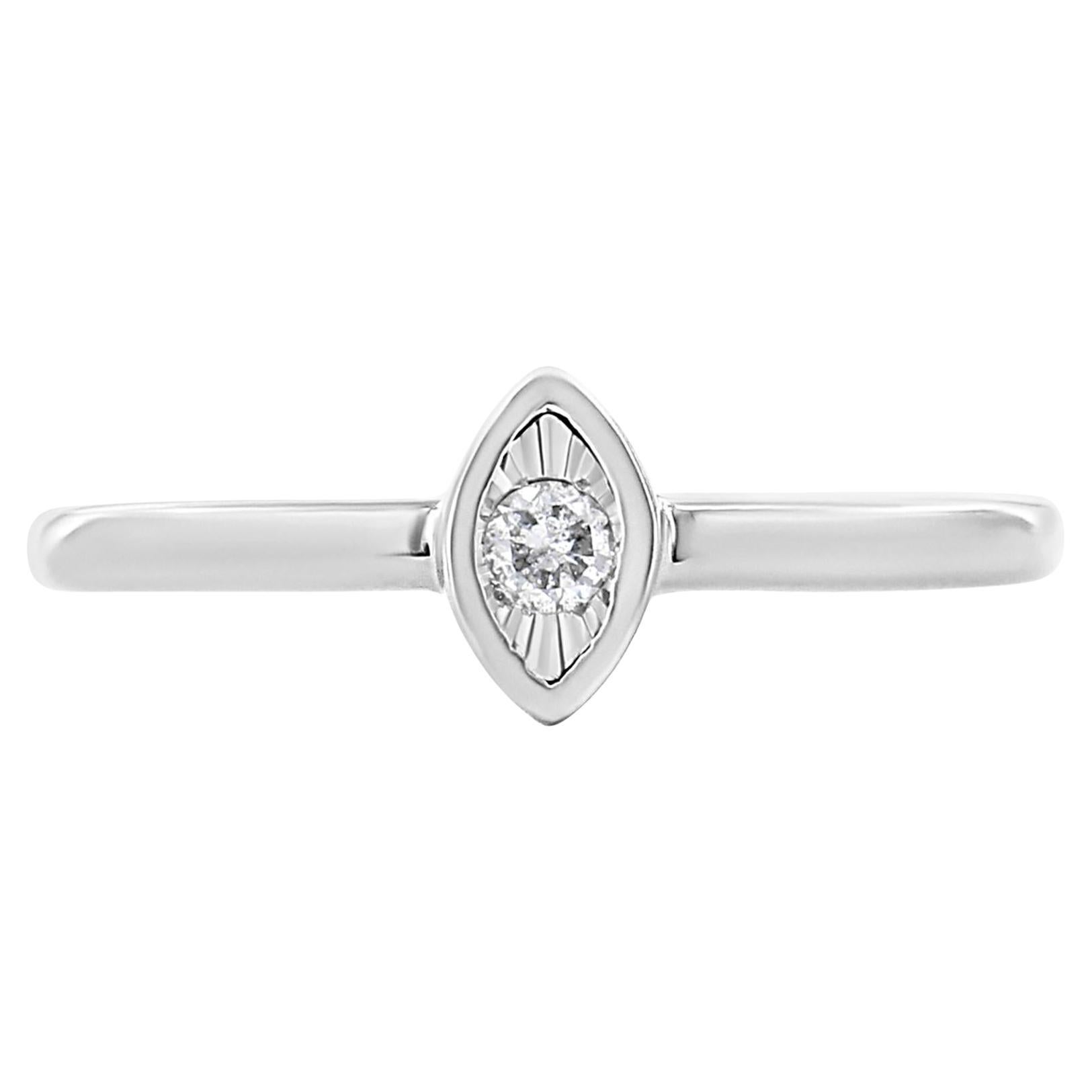 .925 Sterling Silber 1/20 Cttw Diamant Marquise geformt Versprechen Ring