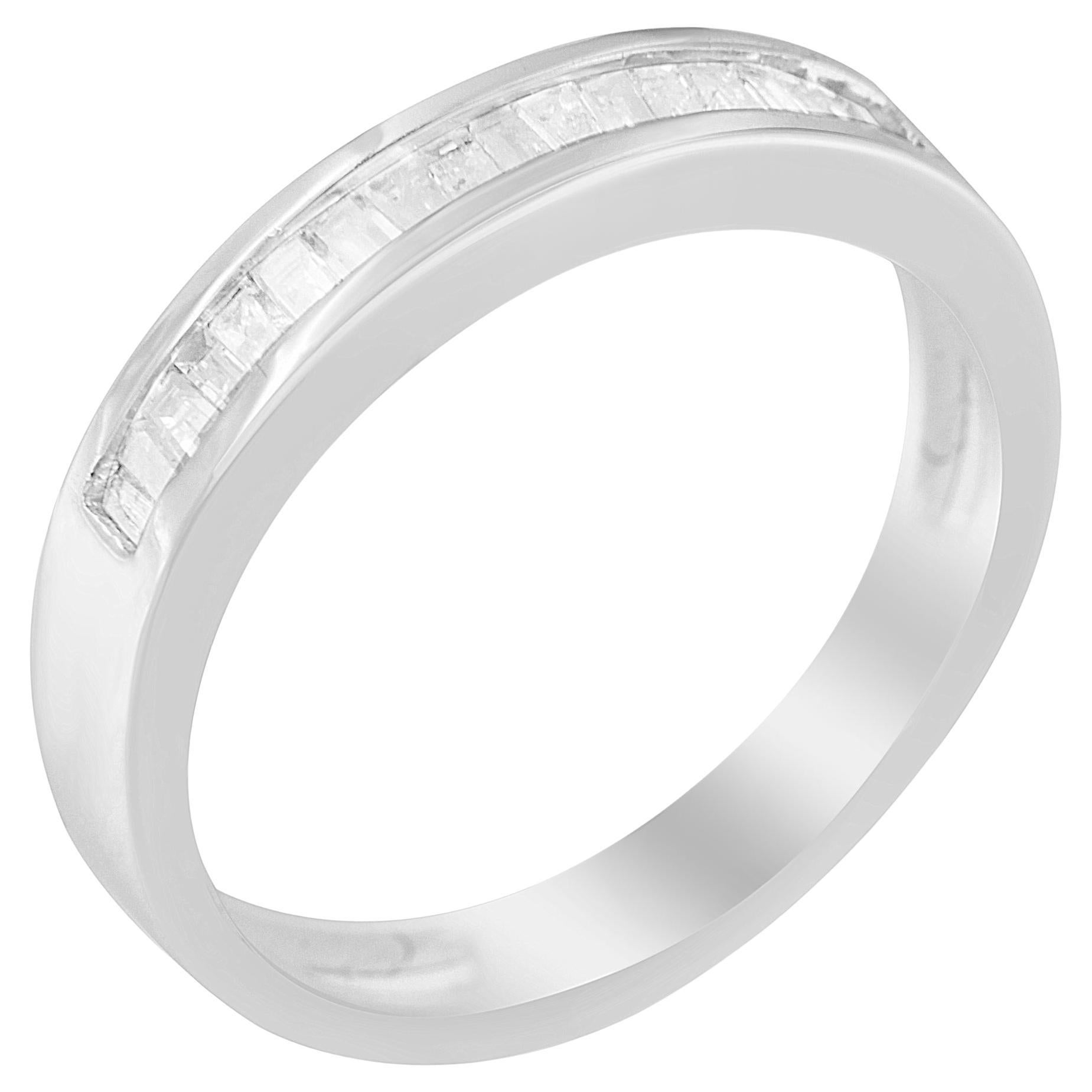 .925 Sterling Silver 1/3 Carat Diamond Wedding Band Ring
