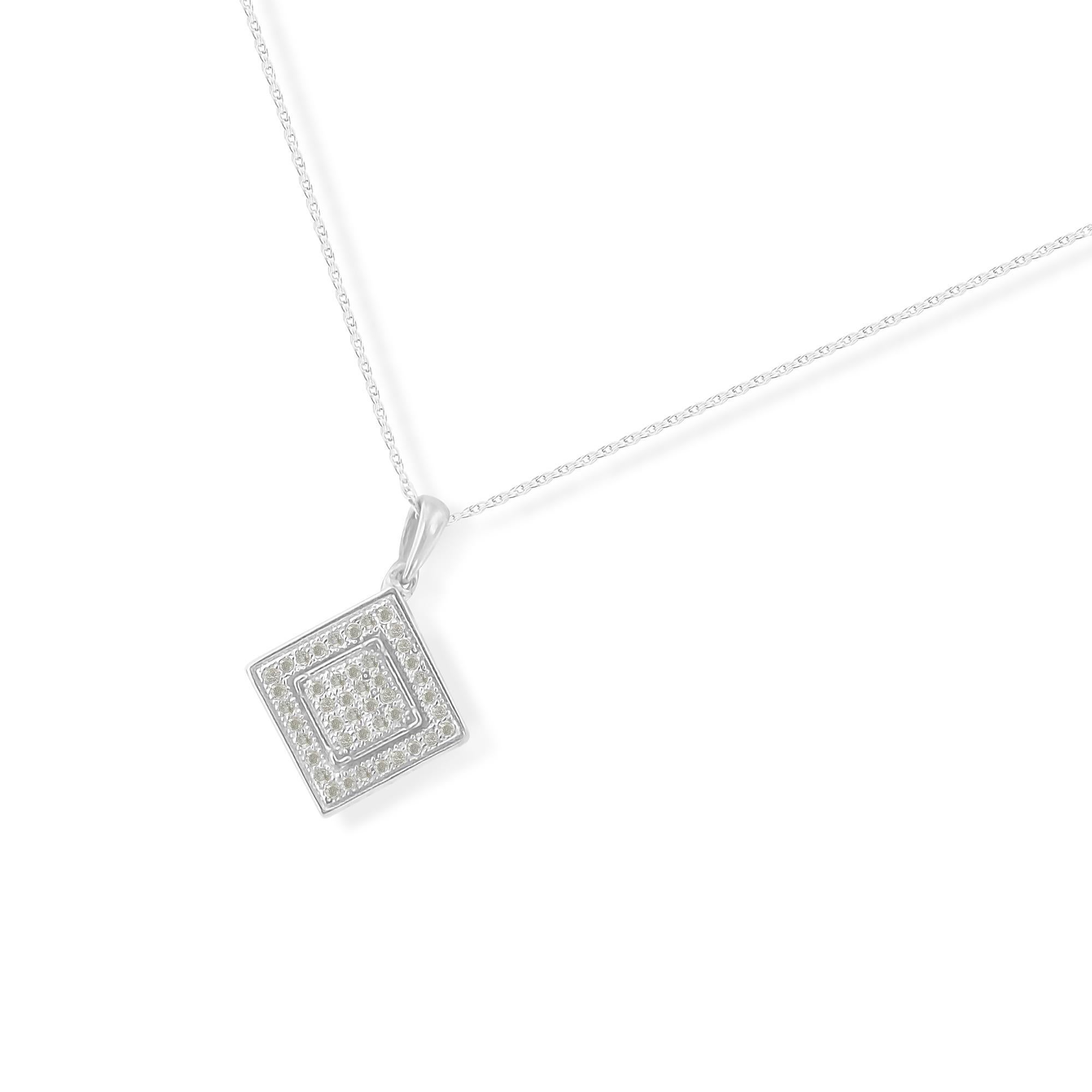 Moderno Collana con ciondolo a forma di rombo di diamanti da 18