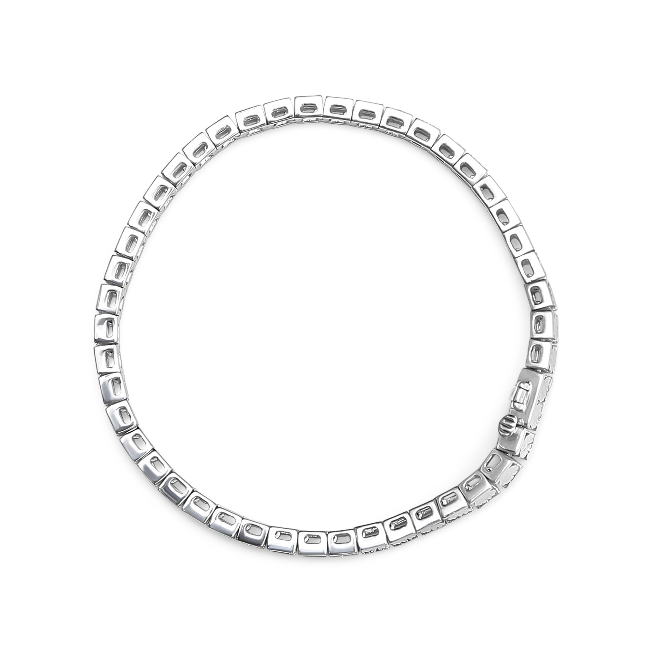 Modern .925 Sterling Silver 1/4 Carat Diamond and Bead Link Tennis Bracelet For Sale