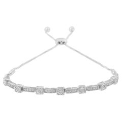 .925 Sterling Silber 1/4 Karat Diamant Bar Bolo-Armband