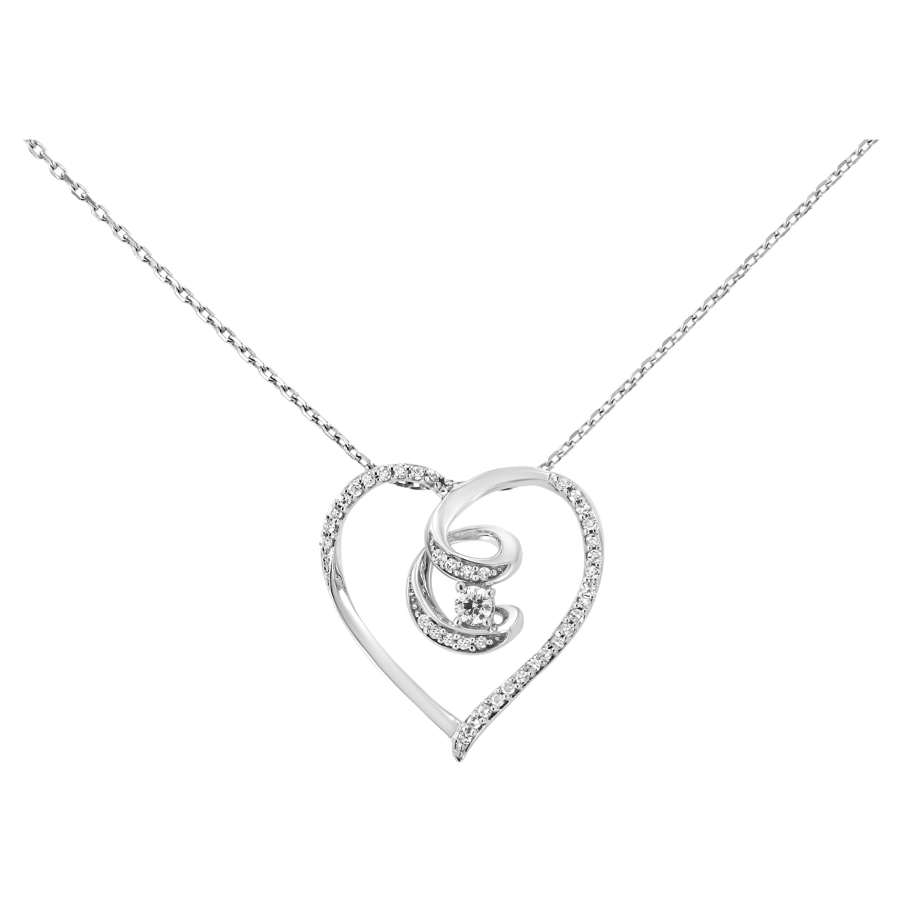Diamond Heart Pendant Necklace - 1,253 For Sale on 1stDibs | heart 