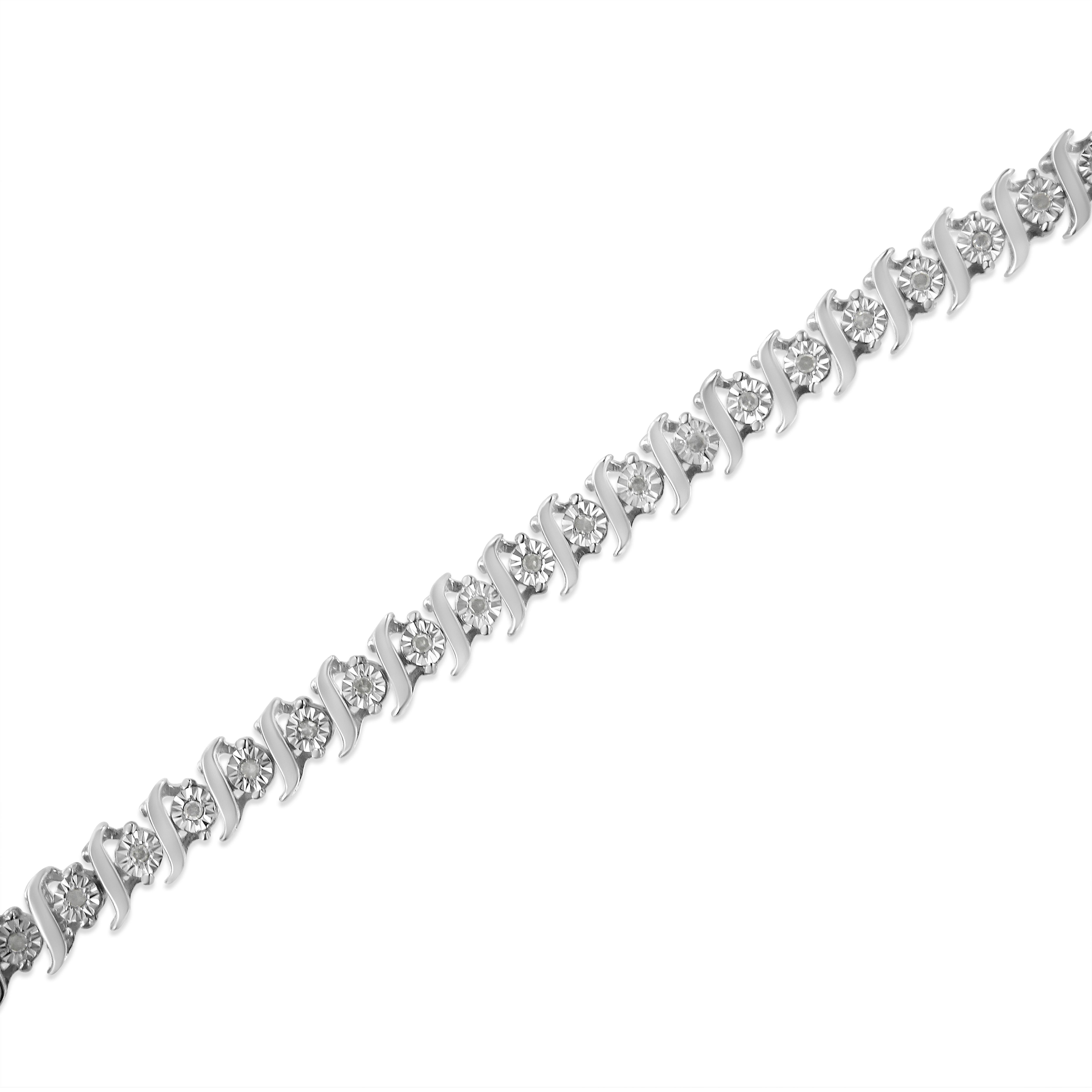 Moderno .925 Bracciale da tennis con maglie a 