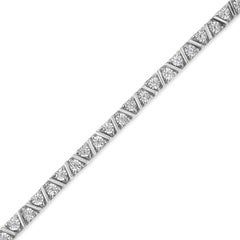 .925 Sterling Silver 1/4 Carat Miracle-Set Diamond Modern Tennis Bracelet