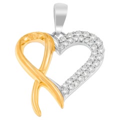 Collier pendentif en argent sterling 925 avec diamants taille ronde de 1/4 carat