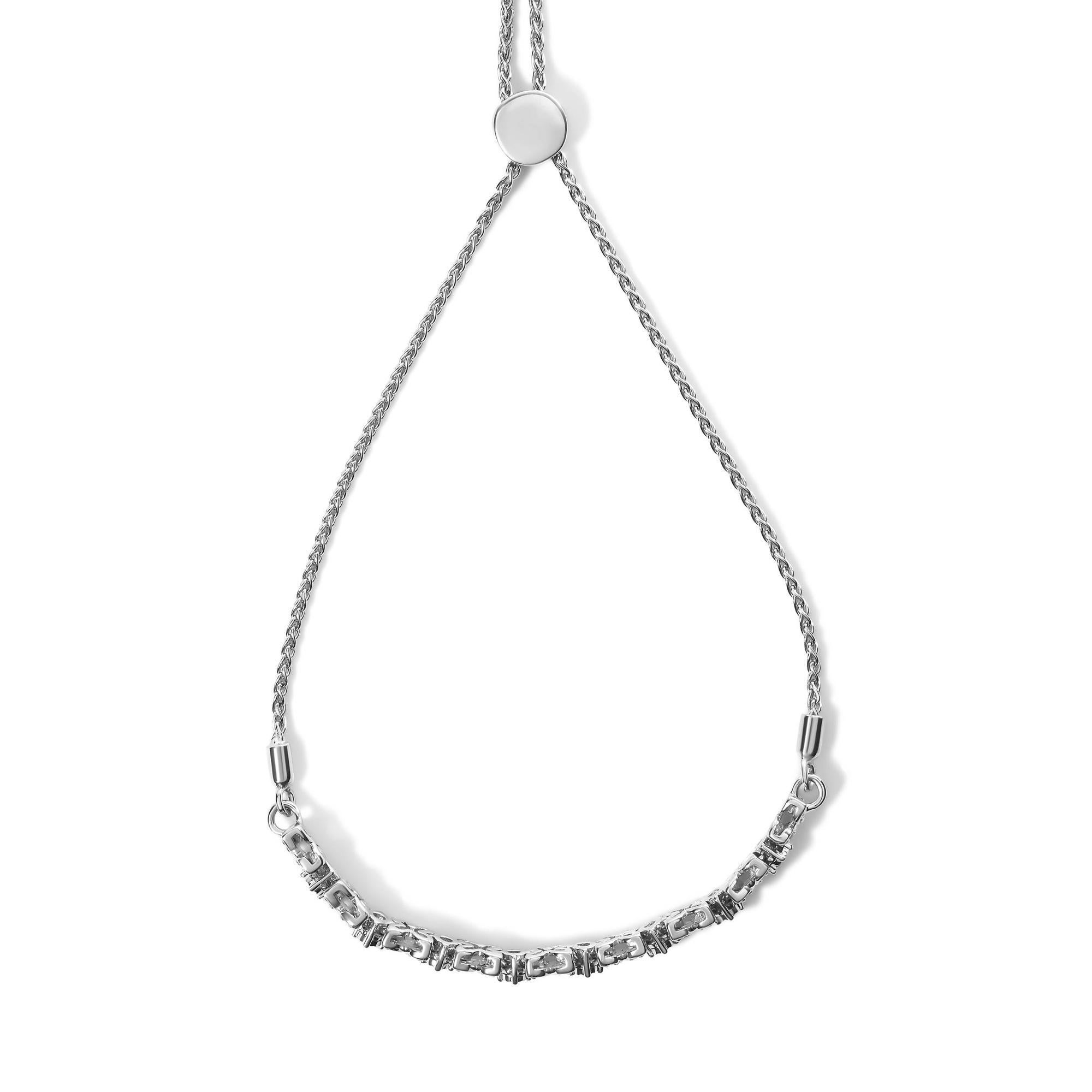 Moderno .925 Argento 925 1/4 Cttw Diamond Link 4