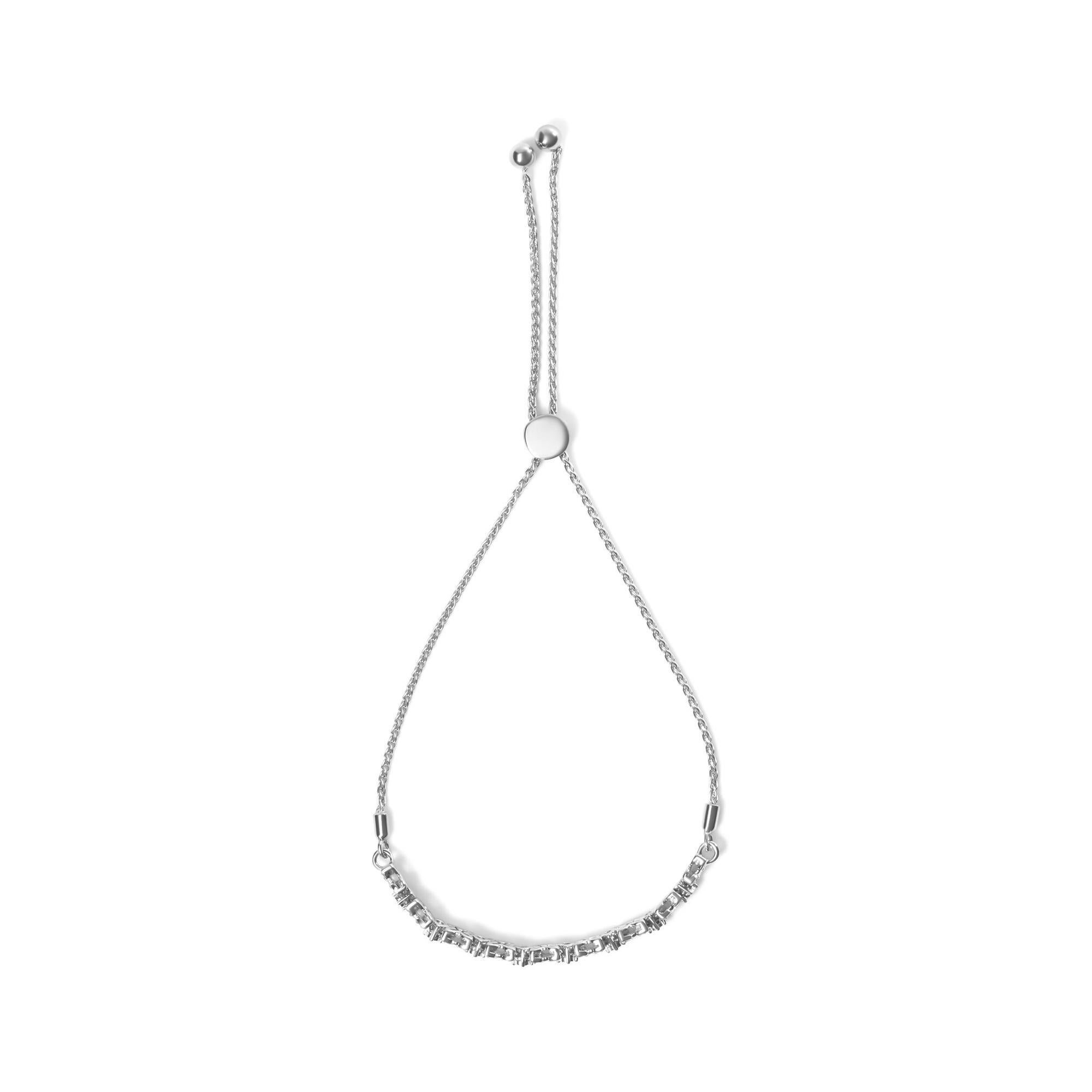 Taglio rotondo .925 Argento 925 1/4 Cttw Diamond Link 4