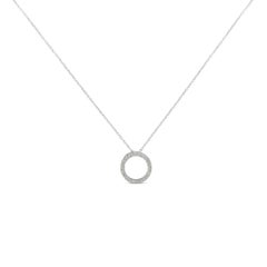 .925 Sterling Silver 1/4 Cttw Diamond Open Circle Halo 18" Pendant Necklace