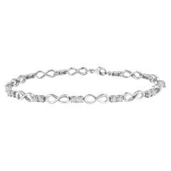 .925 Sterling Silver 1/4 cttw Miracle Set Diamond Infinity Link Bracelet