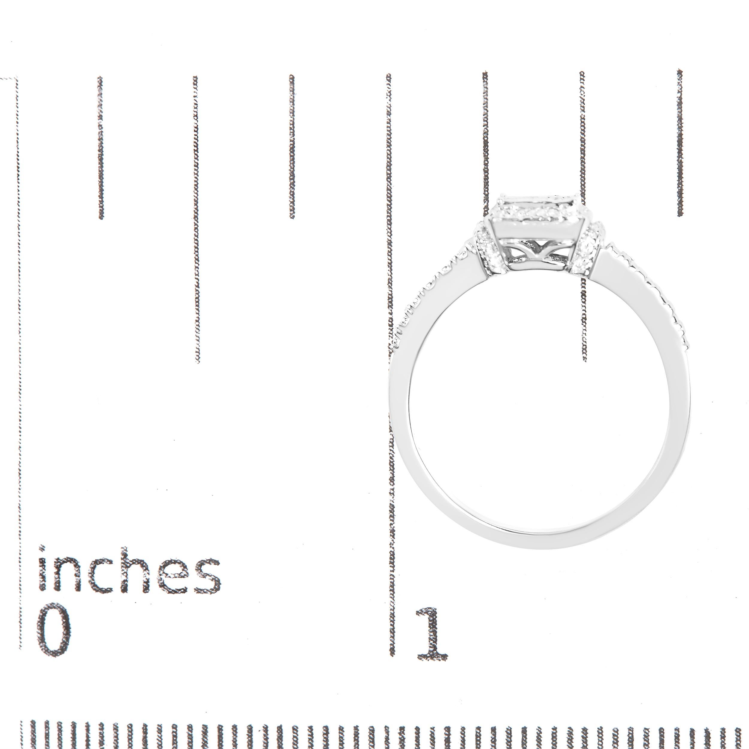 Women's .925 Sterling Silver 1/4 Cttw Princess-cut Diamond Composite Ring For Sale