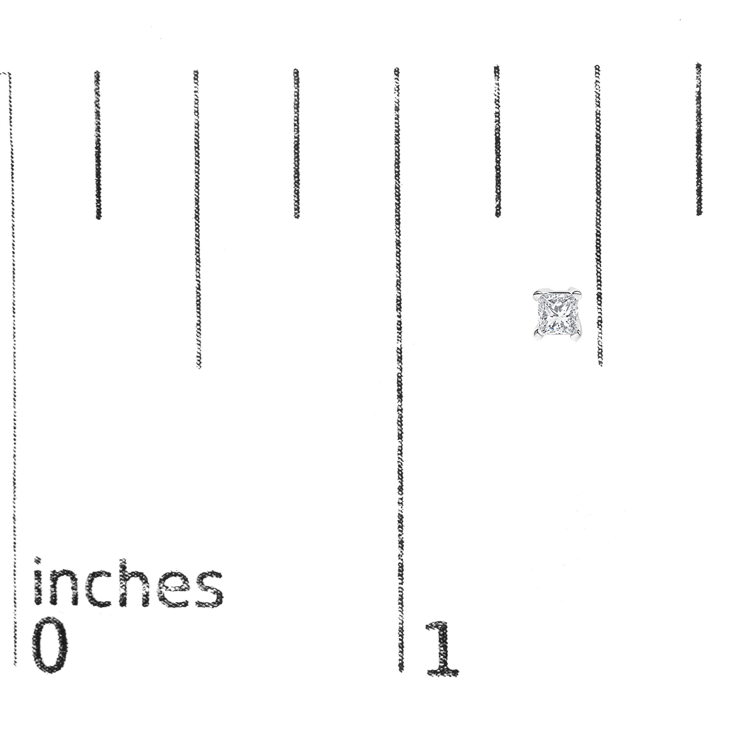 De las mujeres Pendientes Solitarios de Plata de Ley .925 1/4 Cttw Diamante talla princesa en venta