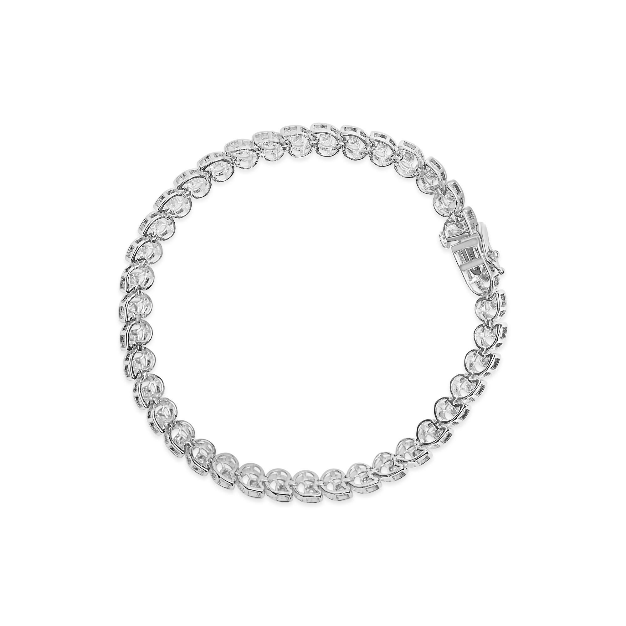 Moderne .925 Sterling Silver 1/4 Cttw Round-cut Diamond 