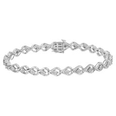 .925 Plata de Ley 1/4 cttw Diamante talla redonda Pulsera Link