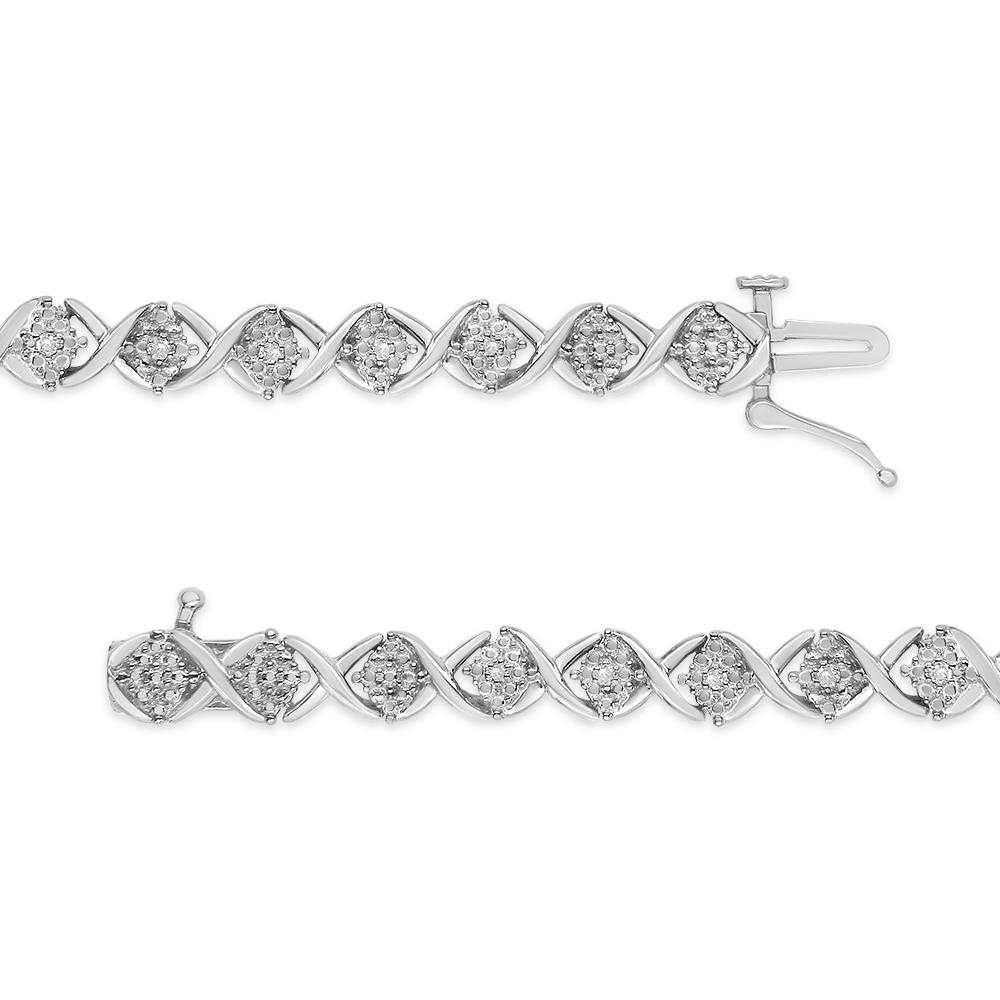 .925 Plata de Ley 1/4 Cttw Diamante talla redonda 