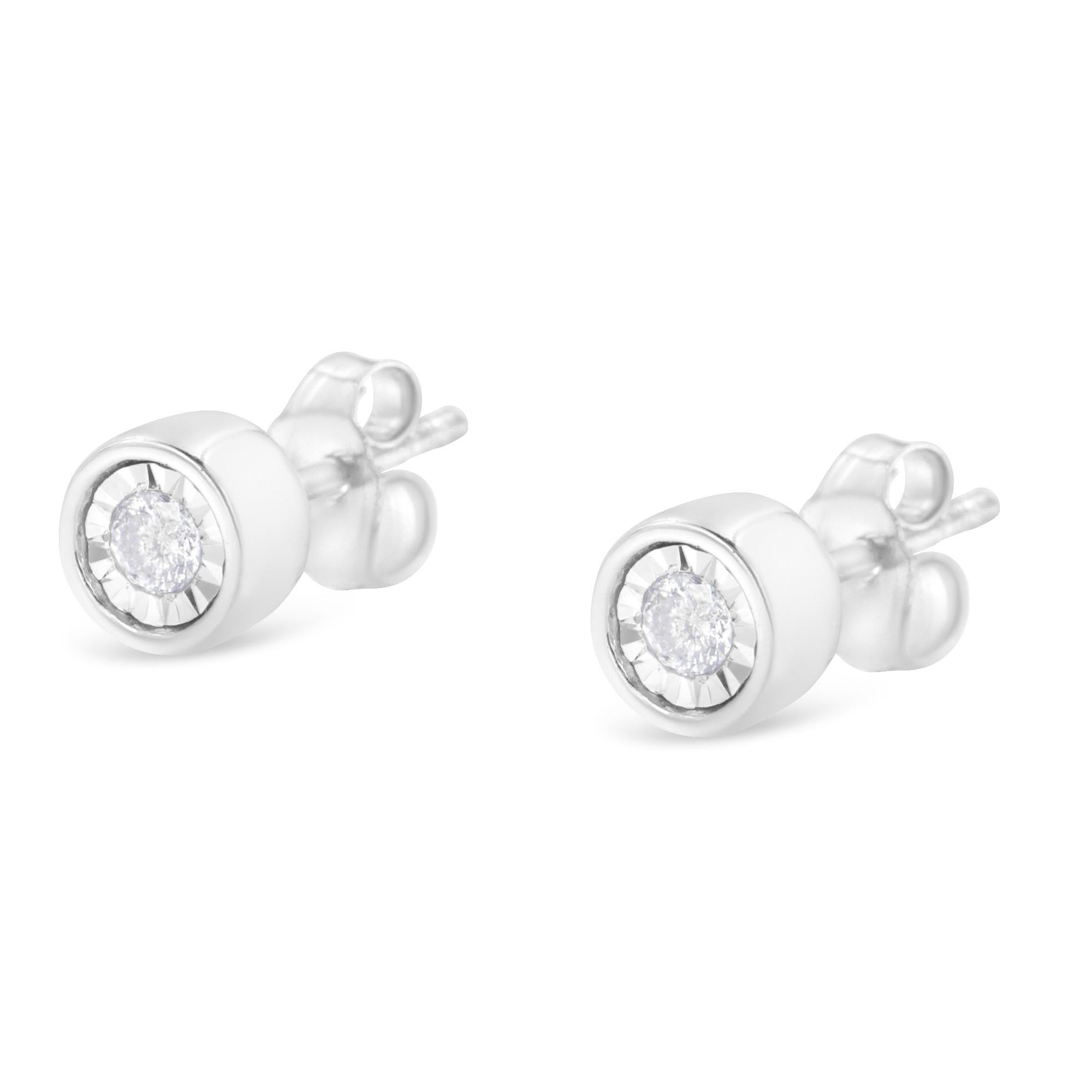 1 carat bezel set diamond earrings