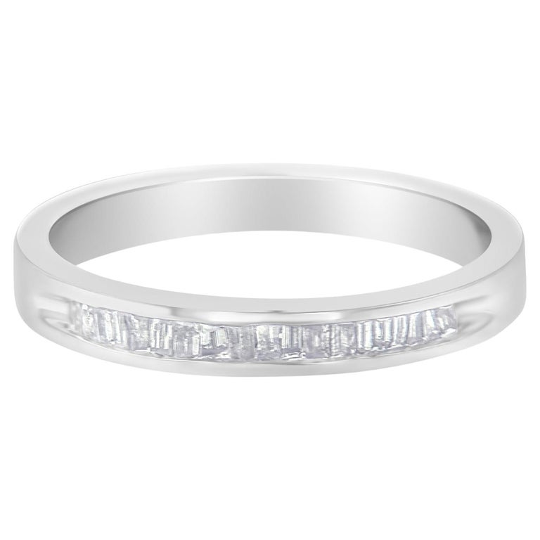 For Sale:  .925 Sterling Silver 1/5 Carat Diamond Channel Band Ring