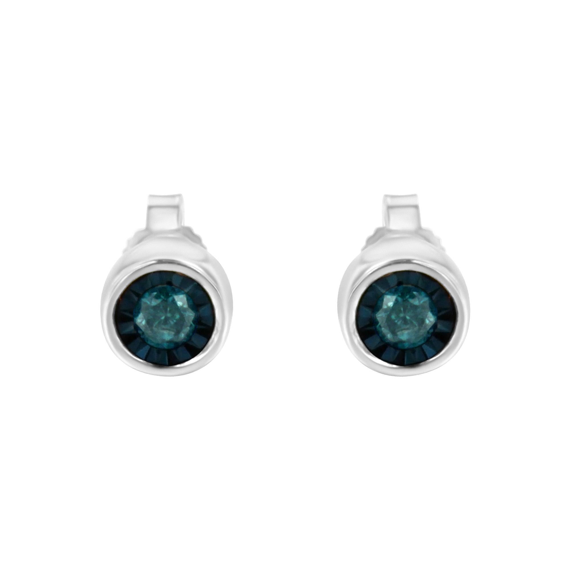 natural blue diamond stud earrings