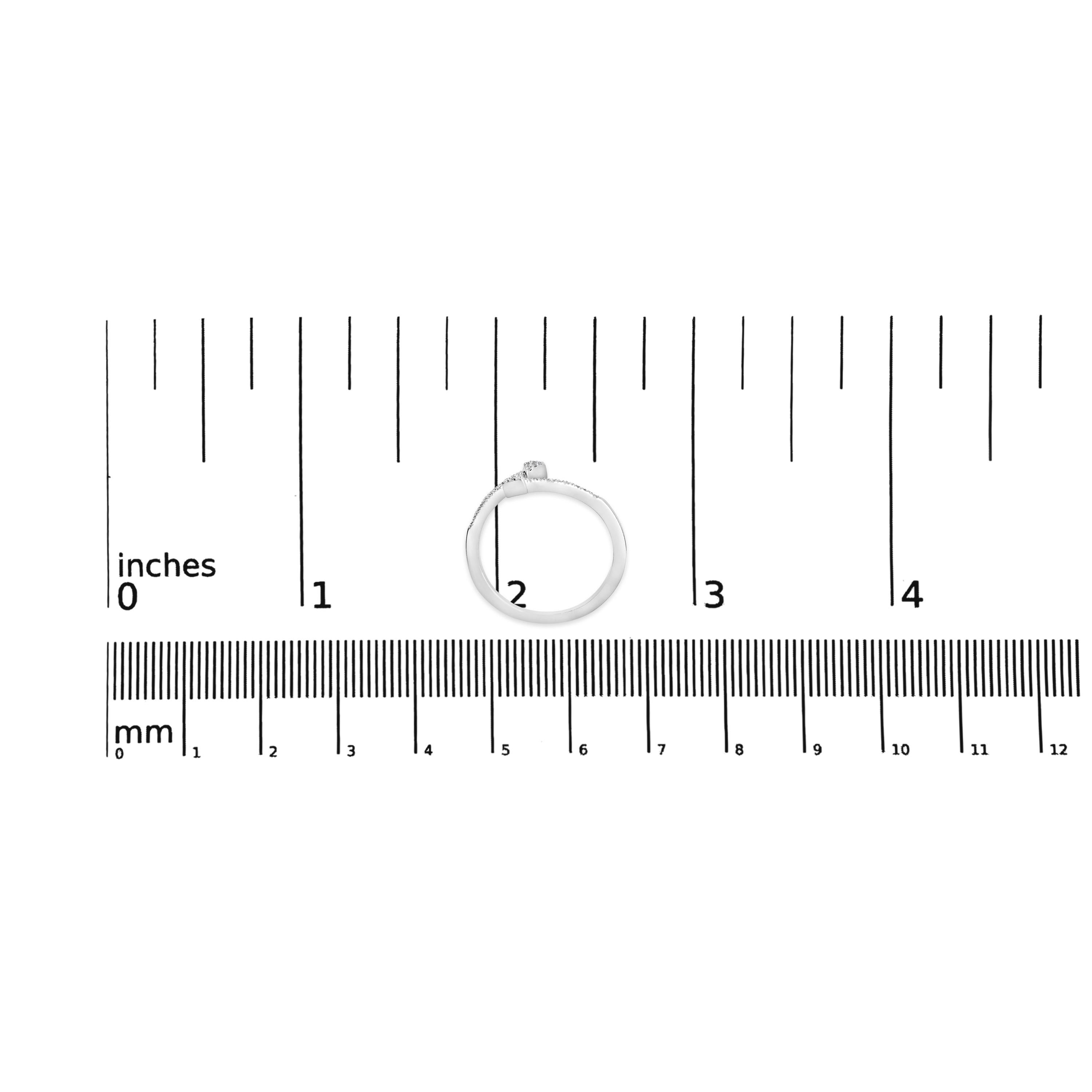 .925 Sterling Silber 1/5 Cttw Diamant Doppelpfeilspitze offener Ring Damen im Angebot