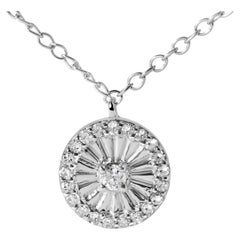 .925 Sterling Silver 1/6 Cttw Diamond Wheel and Spoke Pendant Necklace