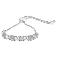 .925 Sterling Silber 1/6 Cttw Diamant X und O Bolo-Armband