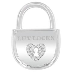 Collier pendentif « Lux Locks » en argent sterling avec diamants de 1/8 carat de .925 carat