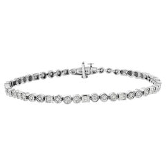 .925 Sterling Silber 1,0 Karat Baguette & Miracle Rundes Diamant-Gliederarmband