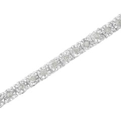 .925 Sterling Silver 1.0 Carat Round Diamond Tennis Bracelet -8" Inches