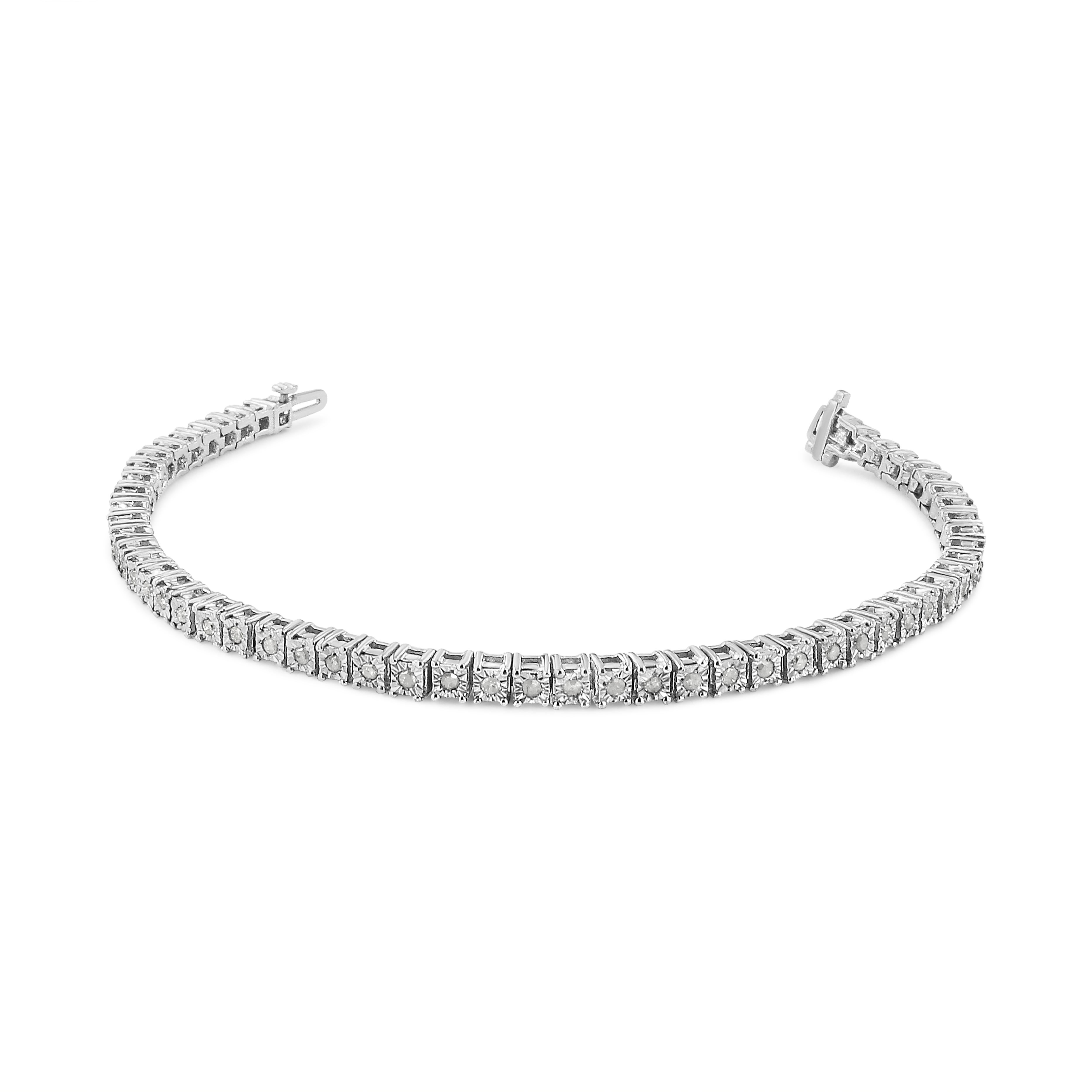 This feminine and glamorous tennis bracelet is made up of the most lovely, multifaceted rose cut diamonds, reminiscent of vintage-era Art Deco jewelry style. Set in square links of real, solid .925 sterling silver for a timeless look, in your choice