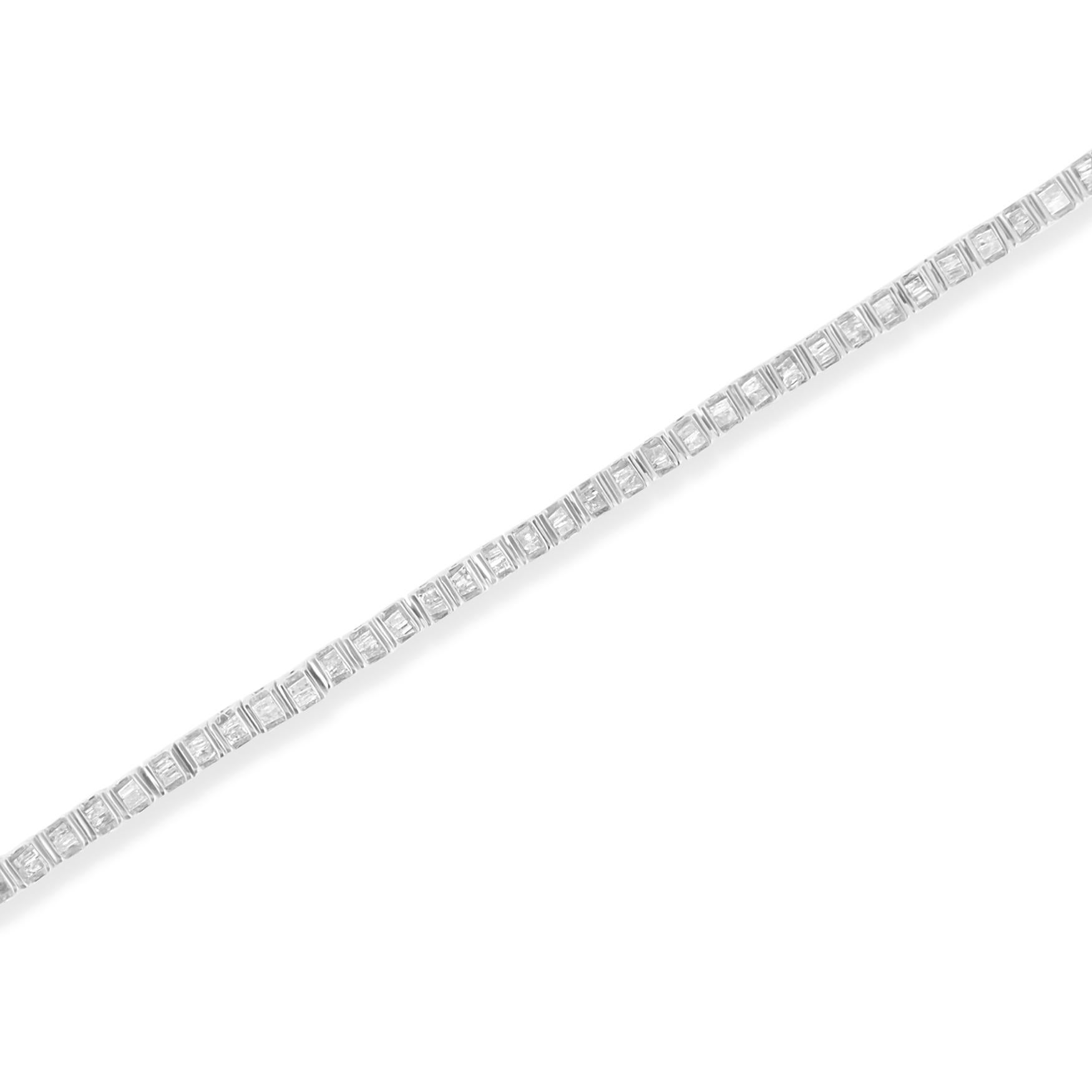 Plata de ley .925 Pulsera de tenis con diamantes de 1,0 quilate Contemporáneo