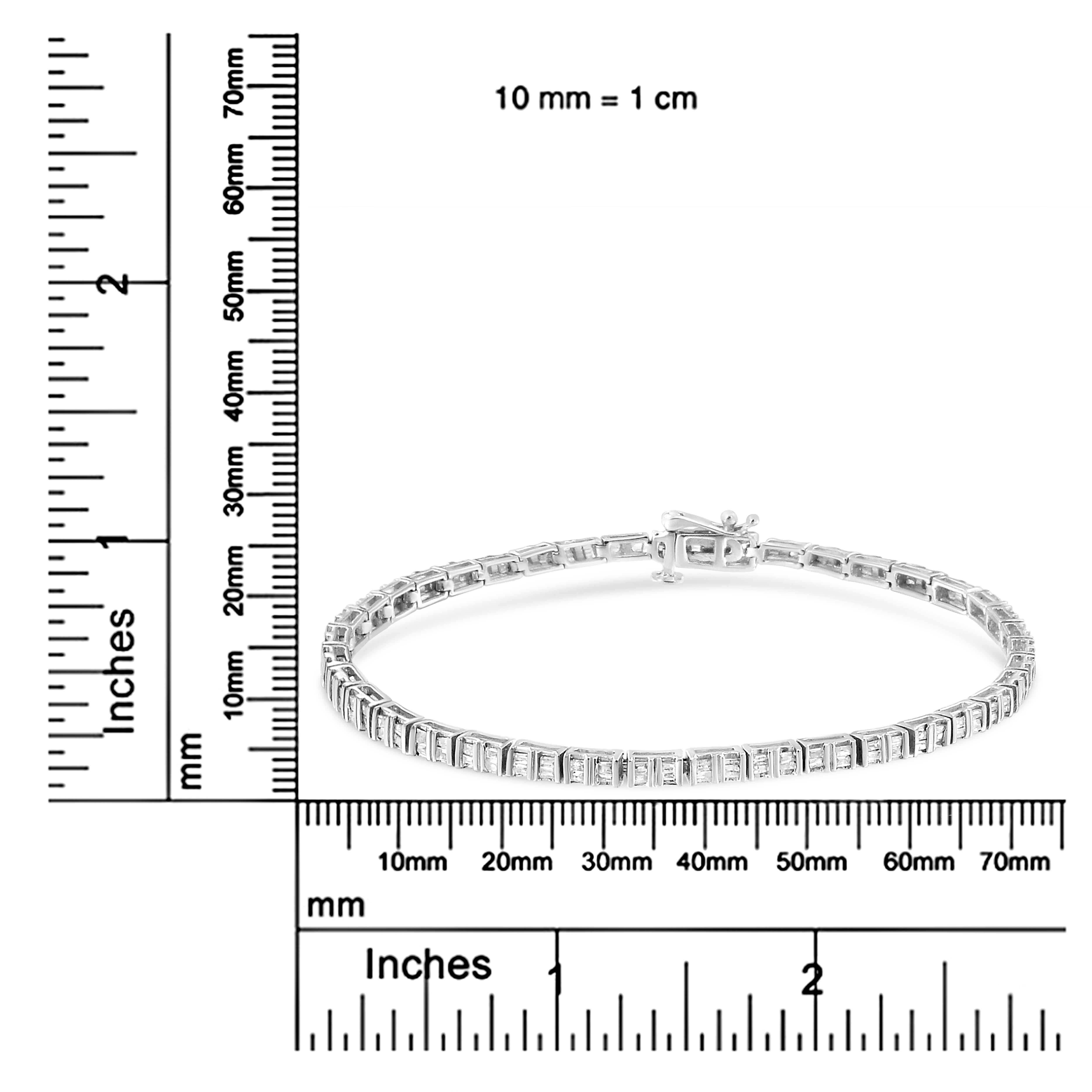 De las mujeres Plata de ley .925 Pulsera de tenis con diamantes de 1,0 quilate