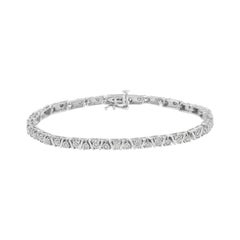.925 Sterling Silver 1.0 Carat Miracle-Set Diamond Tennis Bracelet