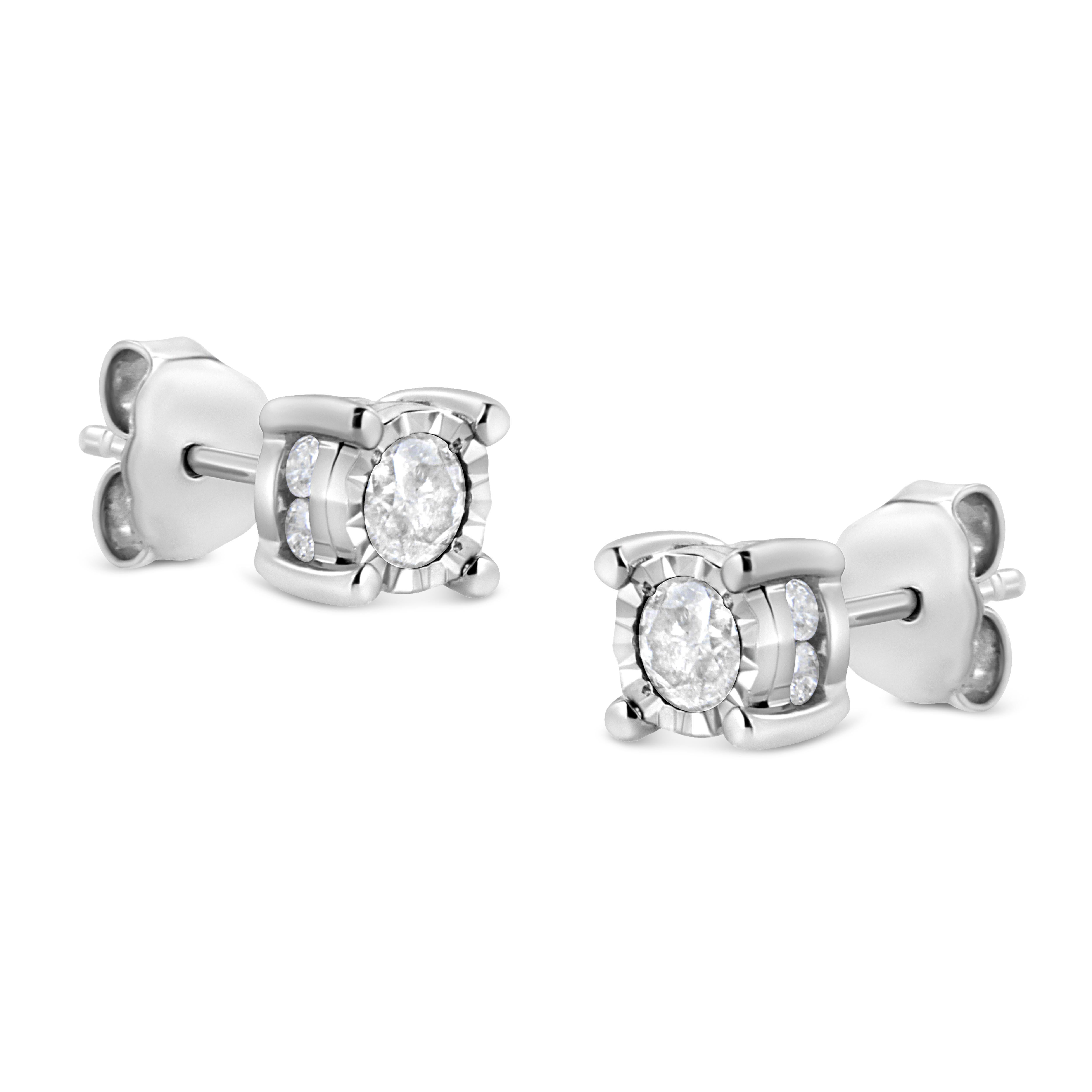 1 carat diamond stud earrings in sterling silver