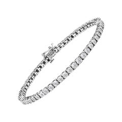 .925 Sterling Silver 1.0 Carat Round Diamond Tennis Bracelet -8" Inches