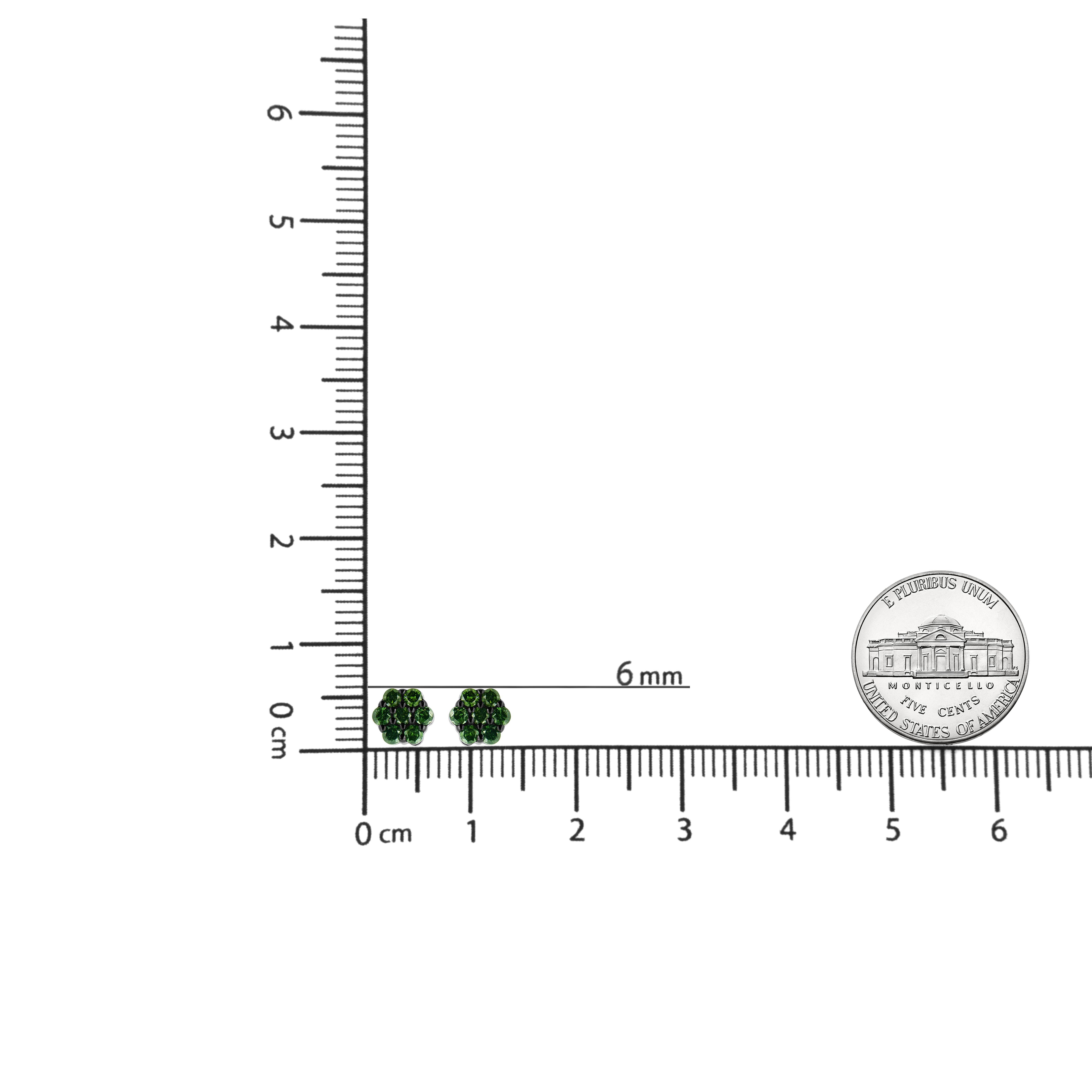 Women's .925 Sterling Silver 1.0 Carat Treated Green Diamond Floral Stud Earrings