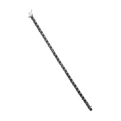 .925 Sterling Silver 1.0 Cttw Black Treated Diamond S-Curve Link Tennis Bracelet