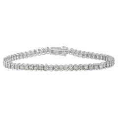 .925 Plata de Ley 1,0 qt Diamante Miracle-Set Corte-Círculo 7" Pulsera de Tenis