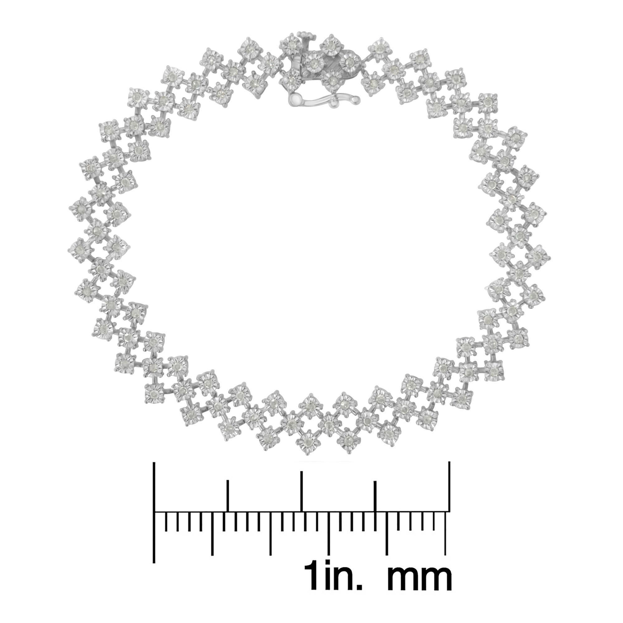.925 A. Silver 1.0 cttw Miracle-Set Round Diamond 