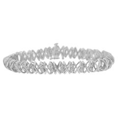 .925 Sterling Silver 1.0 cttw rose-cut Diamond X-Link Bracelet