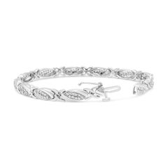 .925 Sterling Silver 1.00 Carat Round Diamond X-Link Bracelet