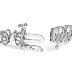 .925 Sterling SIlver 1.00 Cttw Marquise Link Bracelet