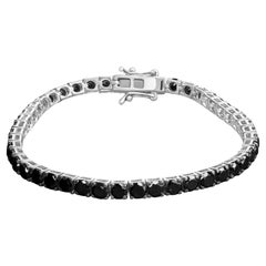 .925 Sterling Silber 10.0 Cttw Behandelt Schwarzer Diamant Classic Tennis Armband