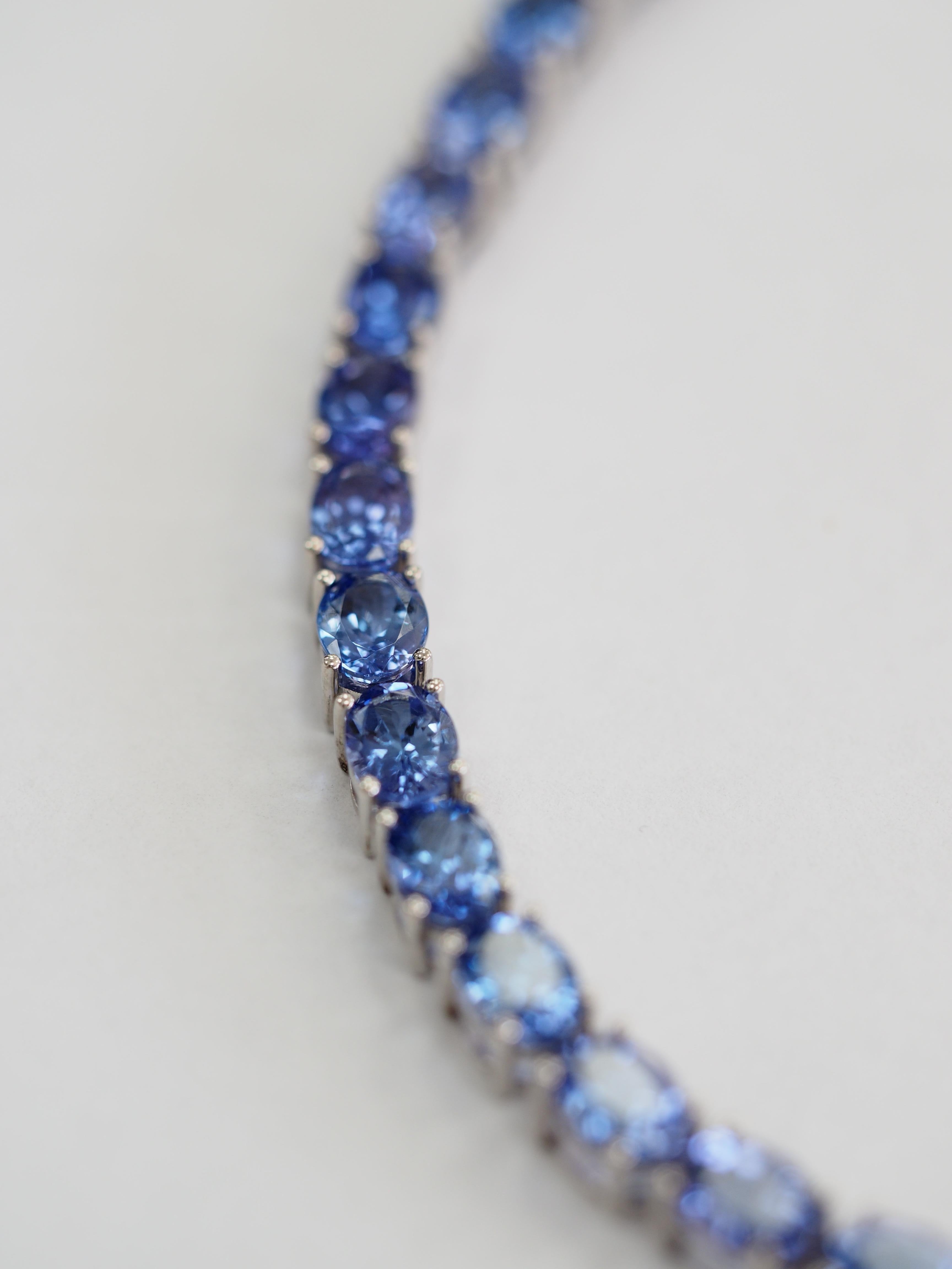 tanzanite tennis necklace